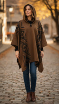 Poncho Étnico Marrón