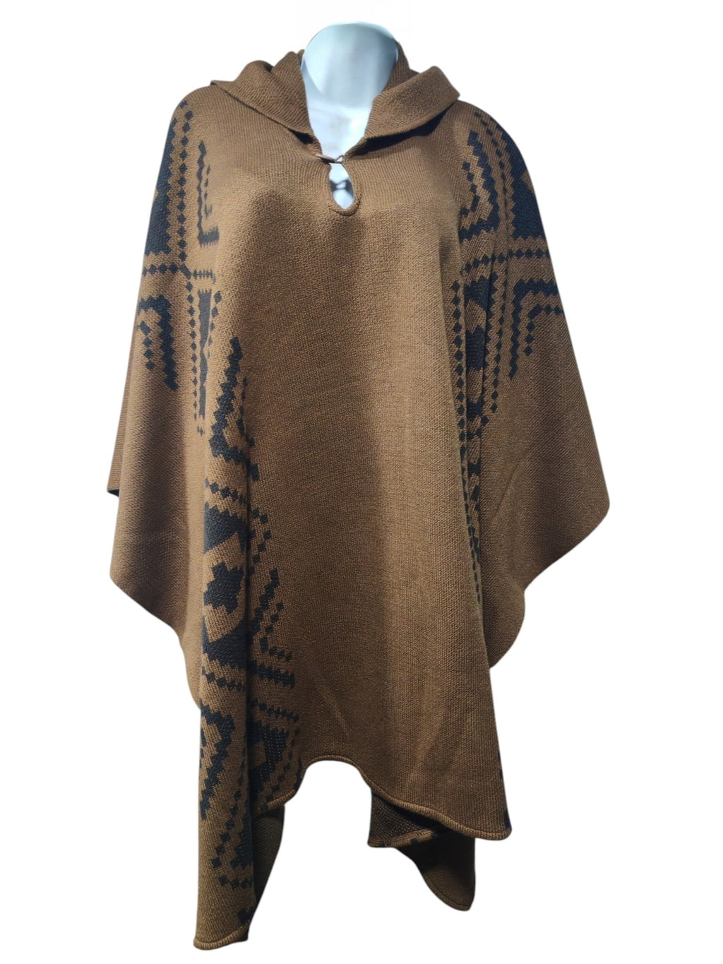 Poncho Étnico Marrón