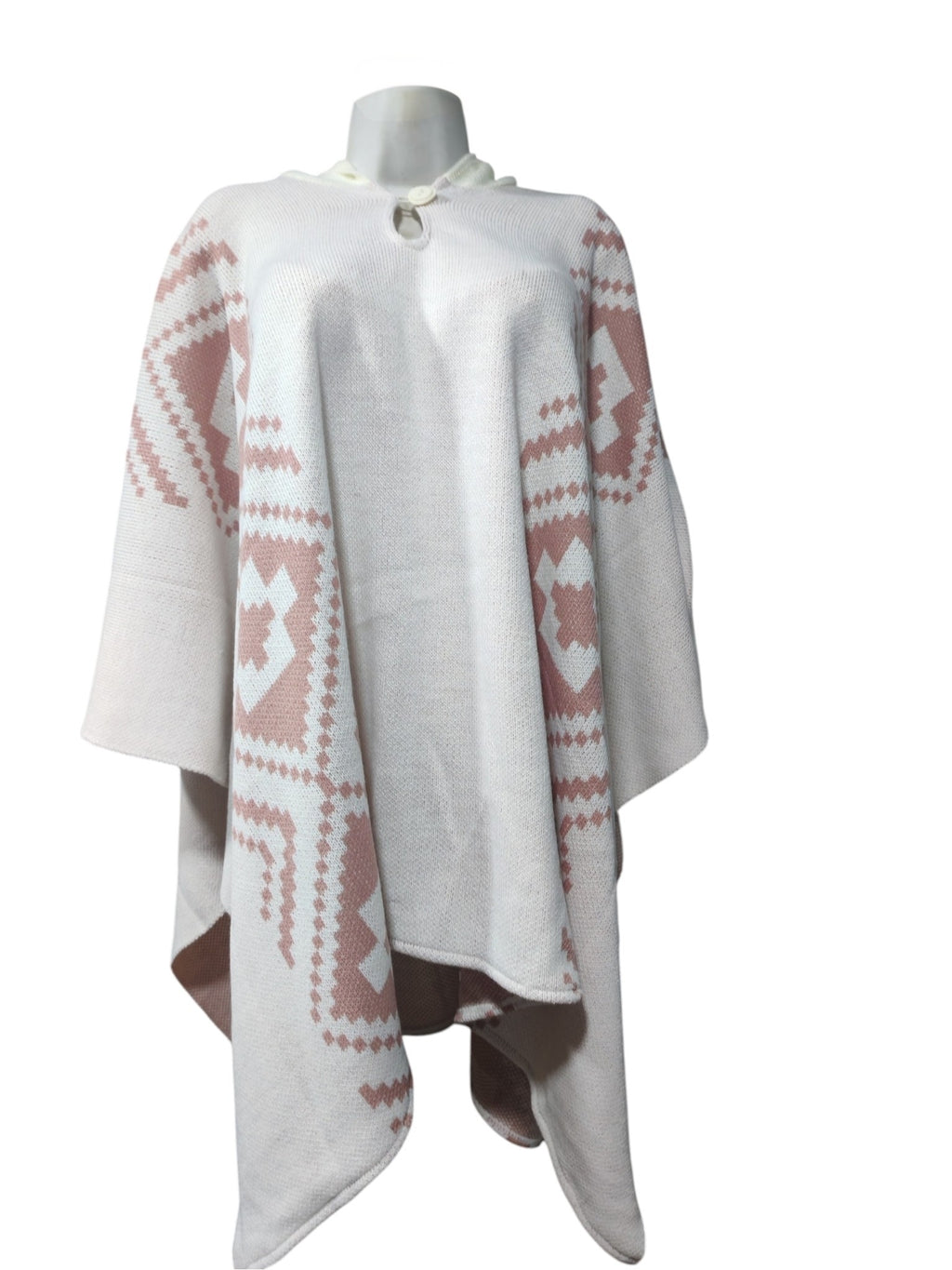 Poncho Étnico Blanco