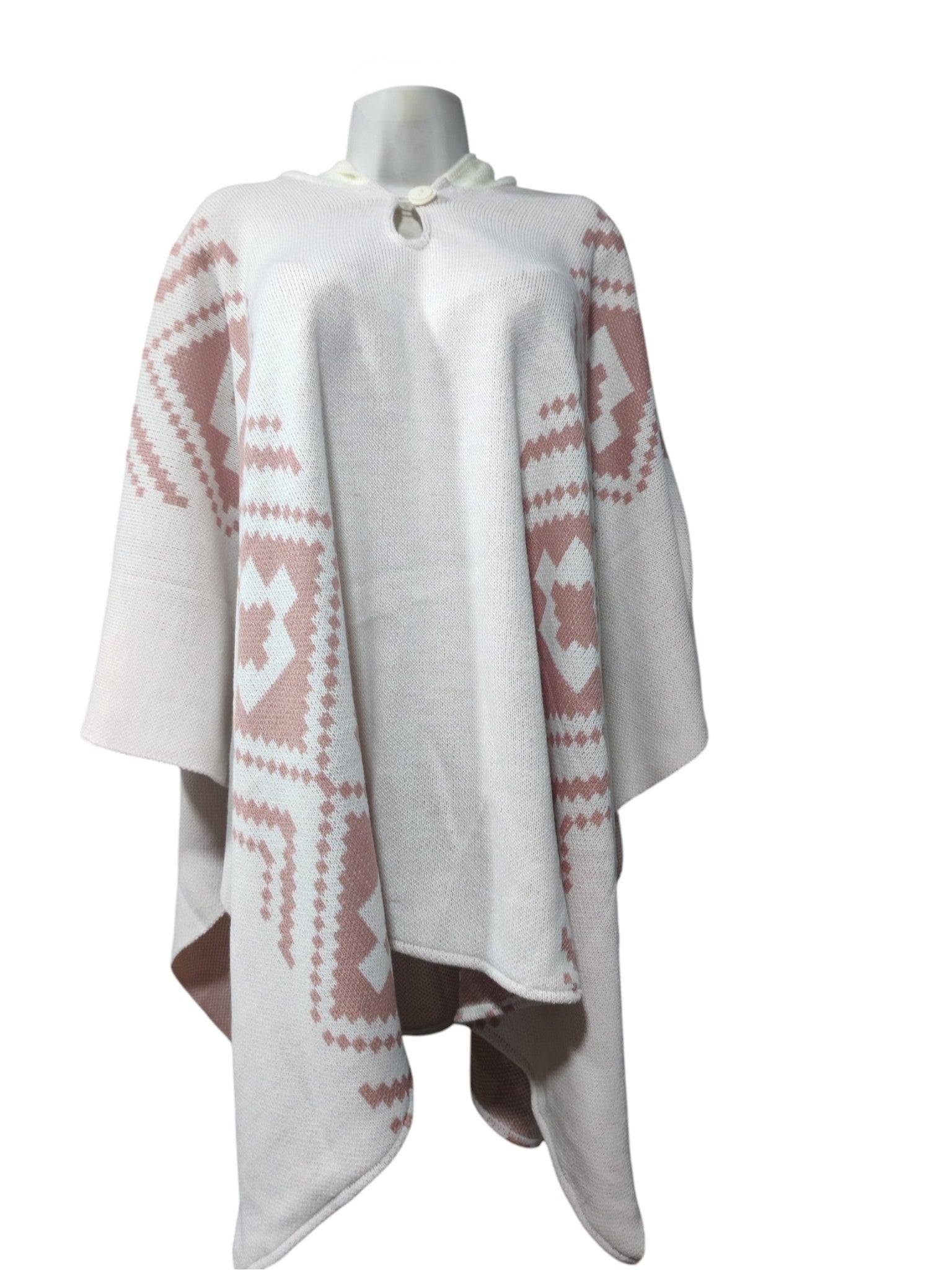 Poncho Étnico Blanco